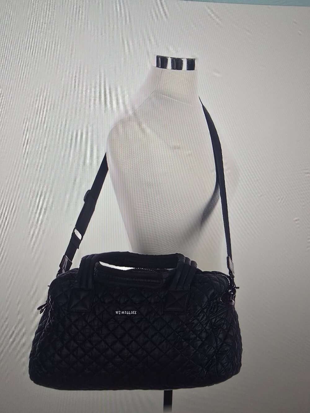 MZ Wallace Black Quilted Weekender Bag